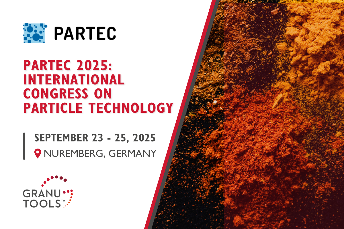 banner of Granutools to share that Granutools will attend Partec 2025 from September 23 to 25 in Nuremberg, Germany